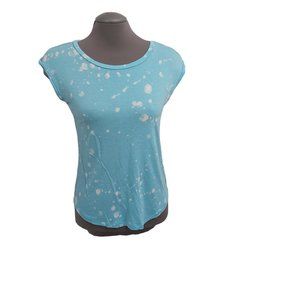 Calvin Klein Women Small Light Blue Tie Dye Rayon Stretch Open Back Sleeveless